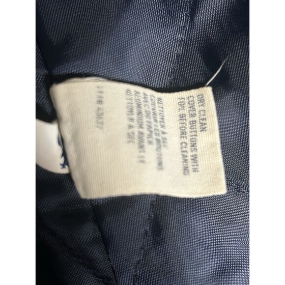 American Eagle AE Pea Coat Womens Small Navy Blue Plaid Button Jacket Wool Blend - Picture 8 of 9